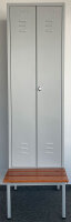 Sitzbank mit Spind-Gestell, Breiten 30/35/40/50/60/70/80/90/105/120cm