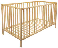 Kinder Gitterbett mit Gitterstäbe, Holz natur