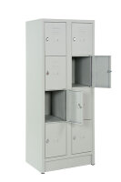 Schließfachschrank, 4/8/12 Türen, Sockel, Breiten 40/80/120cm