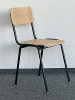 Holz-Stapelstuhl, Rundrohr RAL 7016 Buche