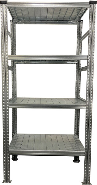 Büro-Grundregal, 97.5x50x200cm, 4 Fachböden, Fachlast 185 Kg, Feldlast 1500 Kg