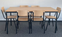 SET - Beistelltisch 160x80cm 7021/Buche, Holz-Stapelstuhl...