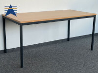 SET - Beistelltisch 160x80cm 7021/Buche, Holz-Stapelstuhl schwarz/Buche