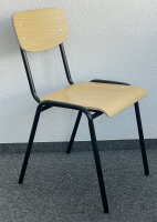 SET - Beistelltisch 160x80cm 7021/Buche, Holz-Stapelstuhl schwarz/Buche